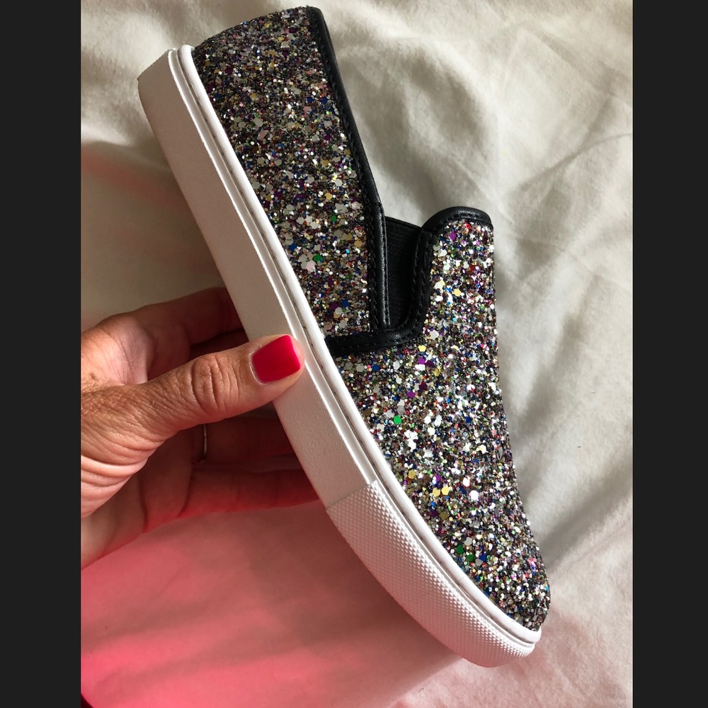 Steve Madden glitter slip ons size 8.5